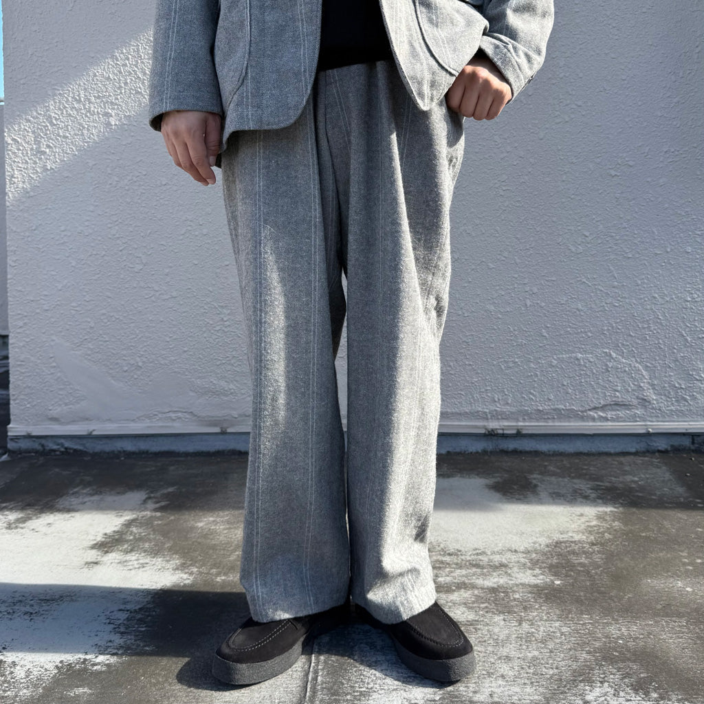 ENGINEERED GARMENTS : Officer Pant-Wool Striped HB (Lt.Grey)