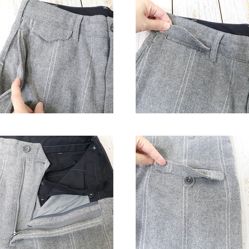 ENGINEERED GARMENTS : Officer Pant-Wool Striped HB (Lt.Grey)