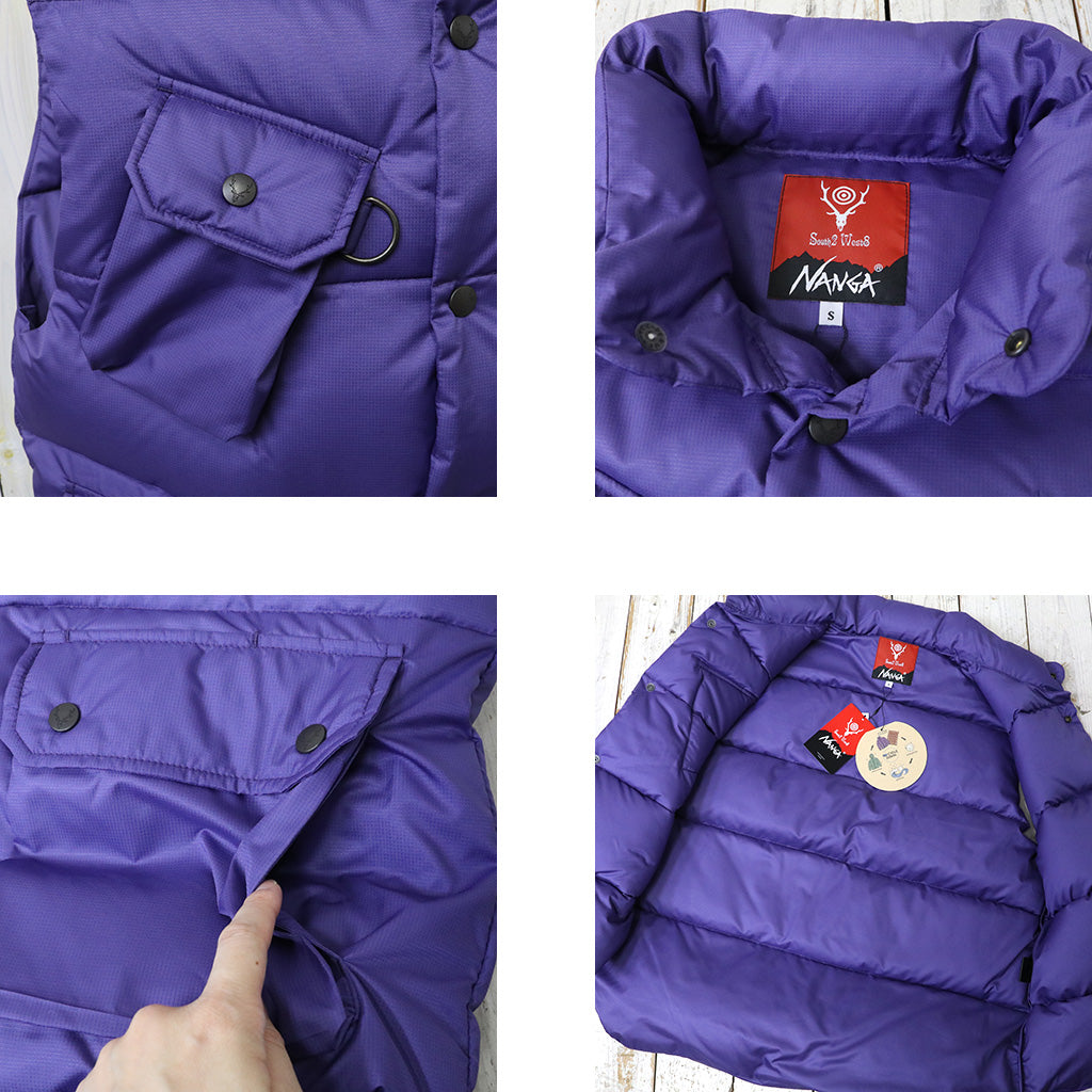 SOUTH2 WEST8xNanga : River Trek Down Vest-PE Ripstop (Purple)
