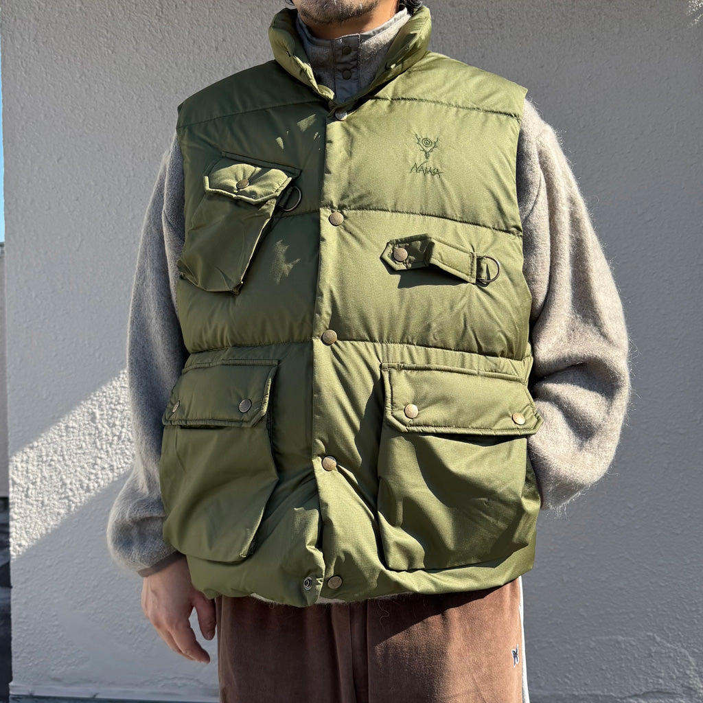 SOUTH2 WEST8xNanga : River Trek Down Vest-PE Ripstop (Olive)