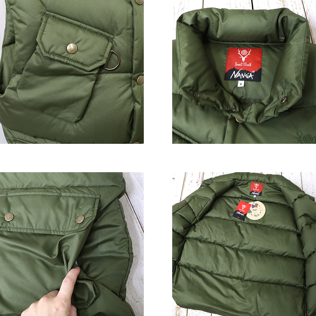 SOUTH2 WEST8xNanga : River Trek Down Vest-PE Ripstop (Olive)