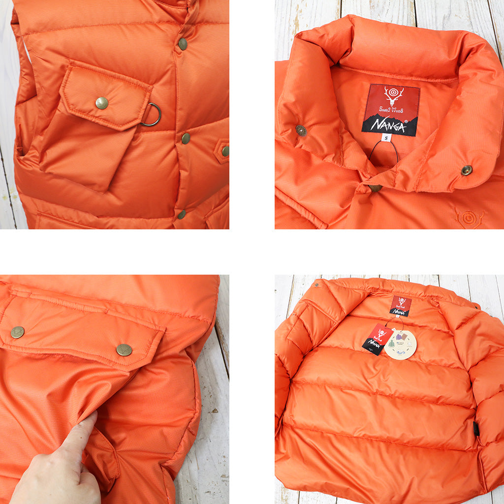 SOUTH2 WEST8xNanga : River Trek Down Vest-PE Ripstop (Orange)