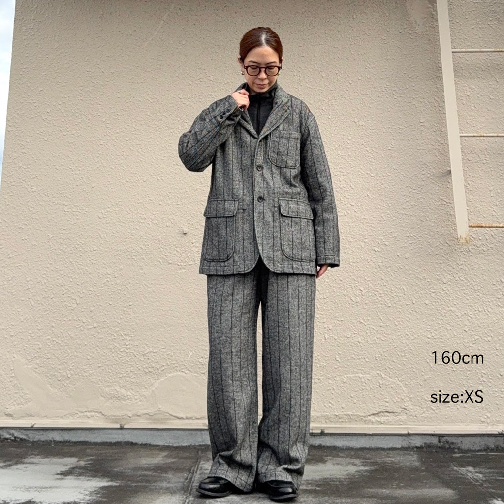ENGINEERED GARMENTS : Loiter Jacket-Wool Striped HB (Dk.Grey)