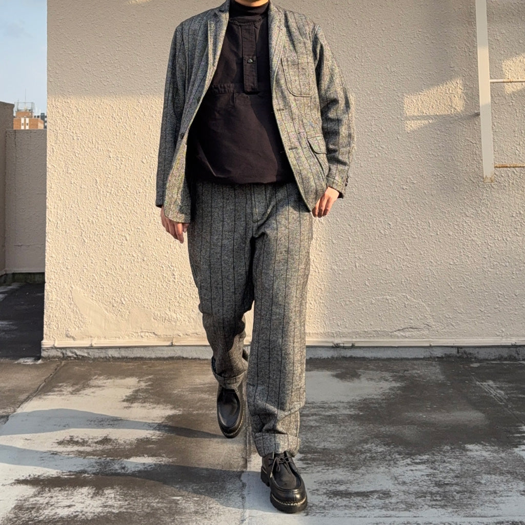 ENGINEERED GARMENTS : Loiter Jacket-Wool Striped HB (Dk.Grey)