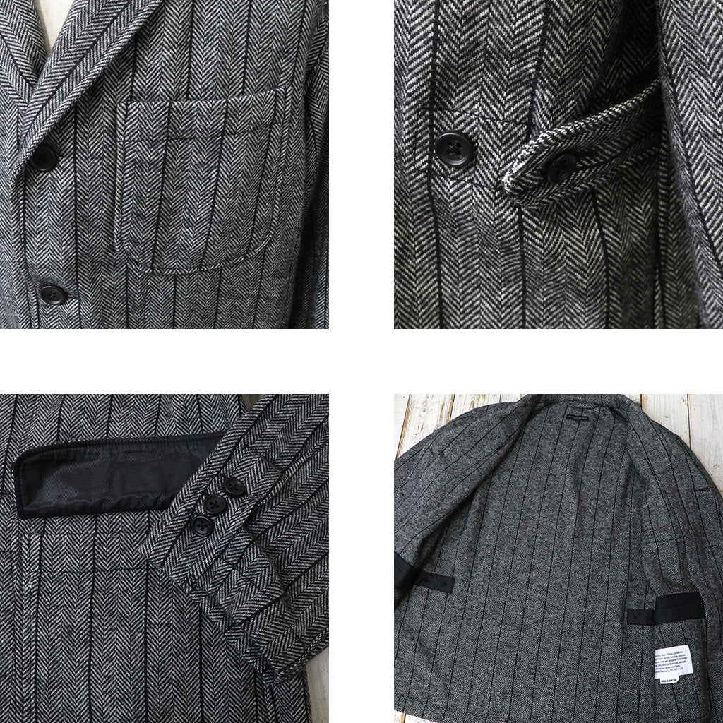 ENGINEERED GARMENTS : Loiter Jacket-Wool Striped HB (Dk.Grey)
