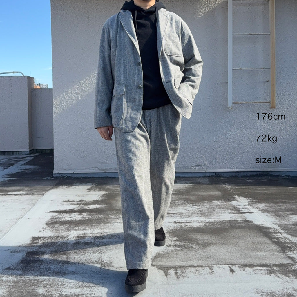 ENGINEERED GARMENTS : Loiter Jacket-Wool Striped HB (Lt.Grey)