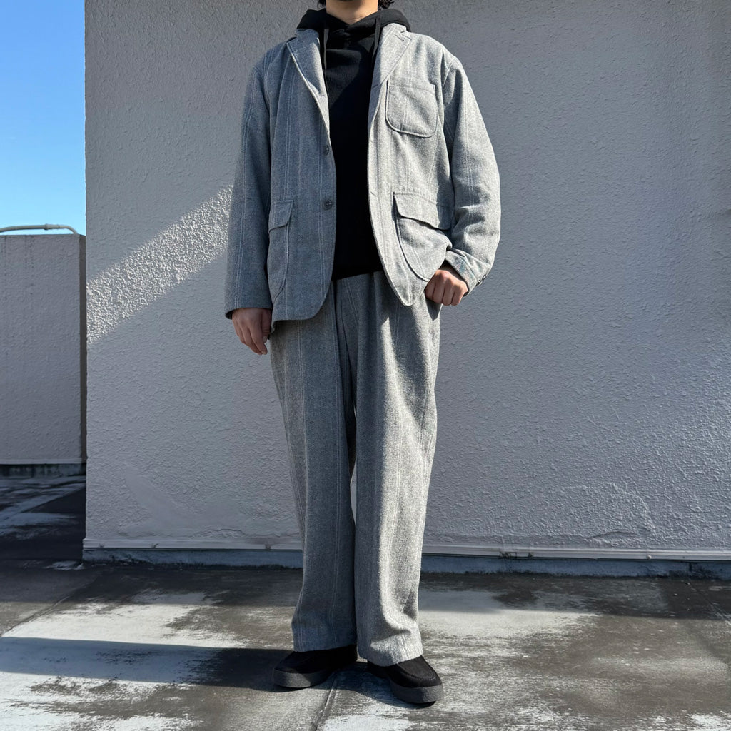 ENGINEERED GARMENTS : Loiter Jacket-Wool Striped HB (Lt.Grey)