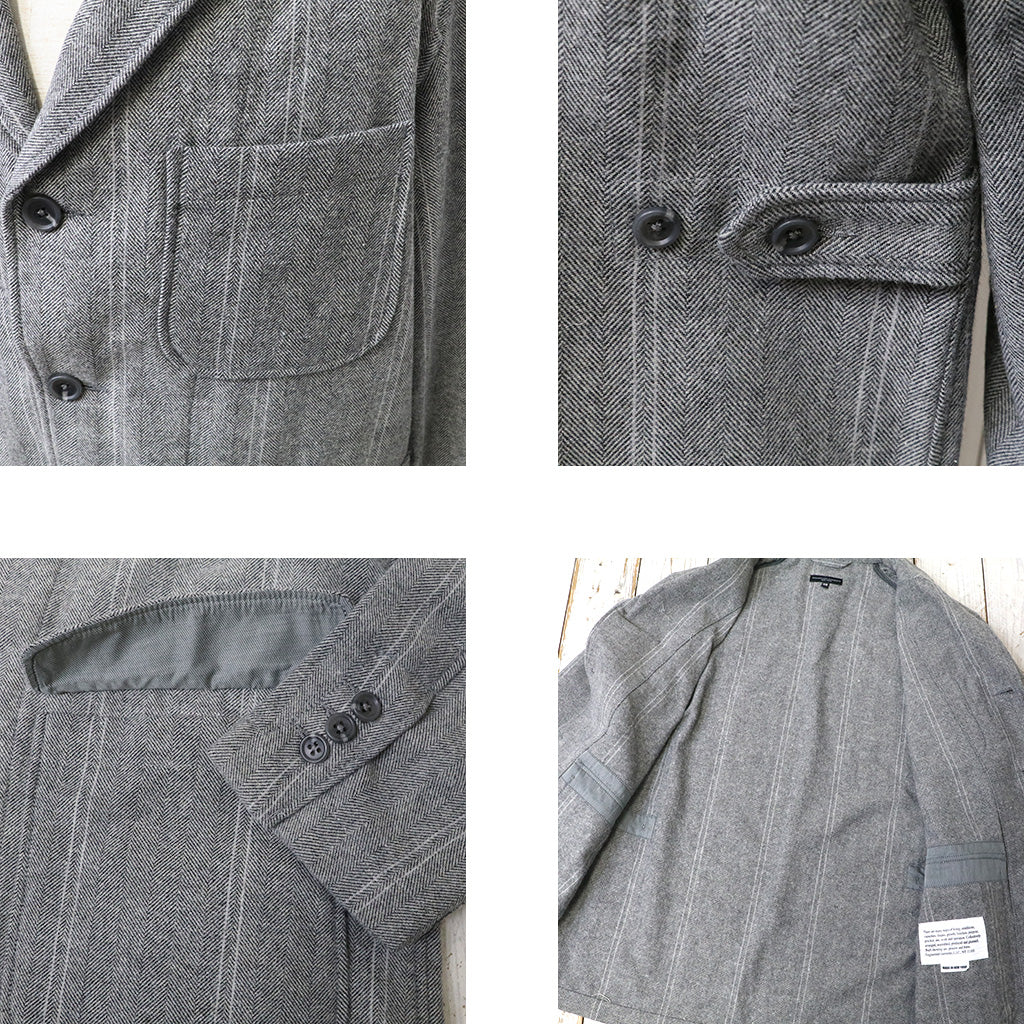 ENGINEERED GARMENTS : Loiter Jacket-Wool Striped HB (Lt.Grey)