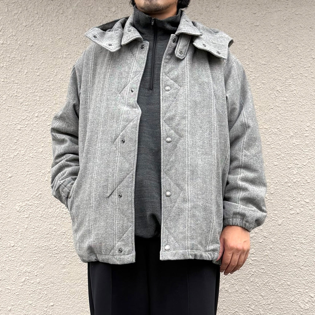 ENGINEERED GARMENTS : Wind Breaker-Wool Striped HB (Lt.Grey)