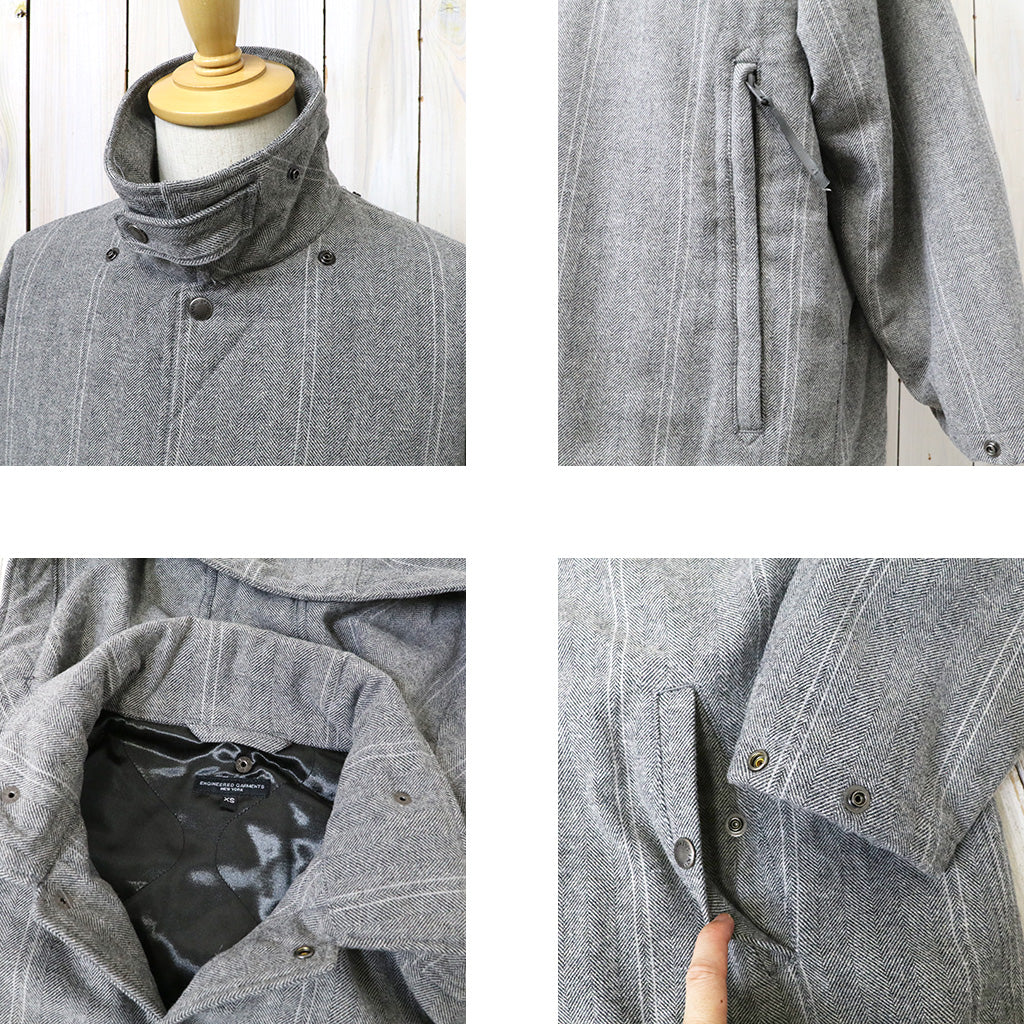ENGINEERED GARMENTS : Wind Breaker-Wool Striped HB (Lt.Grey)