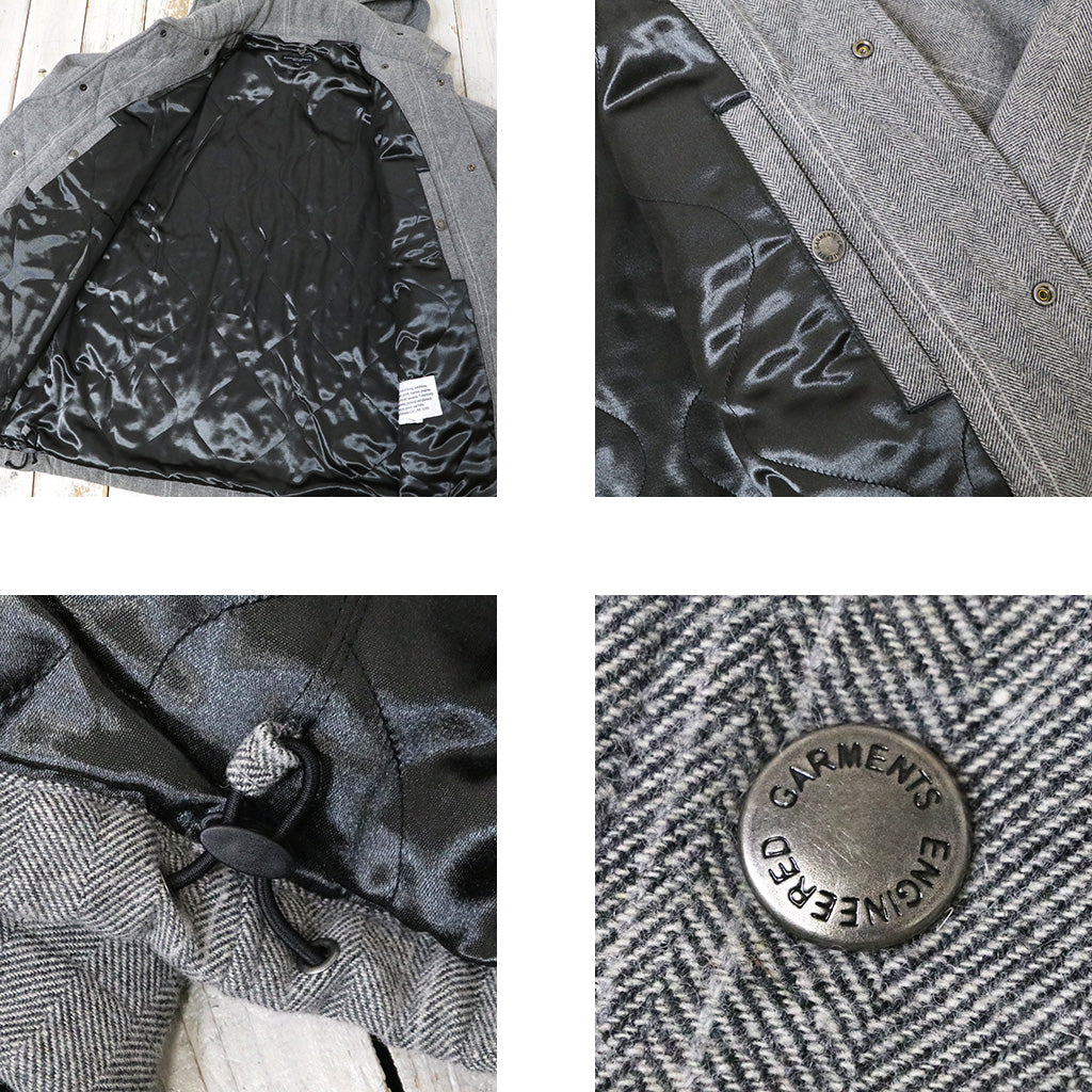 ENGINEERED GARMENTS : Wind Breaker-Wool Striped HB (Lt.Grey)