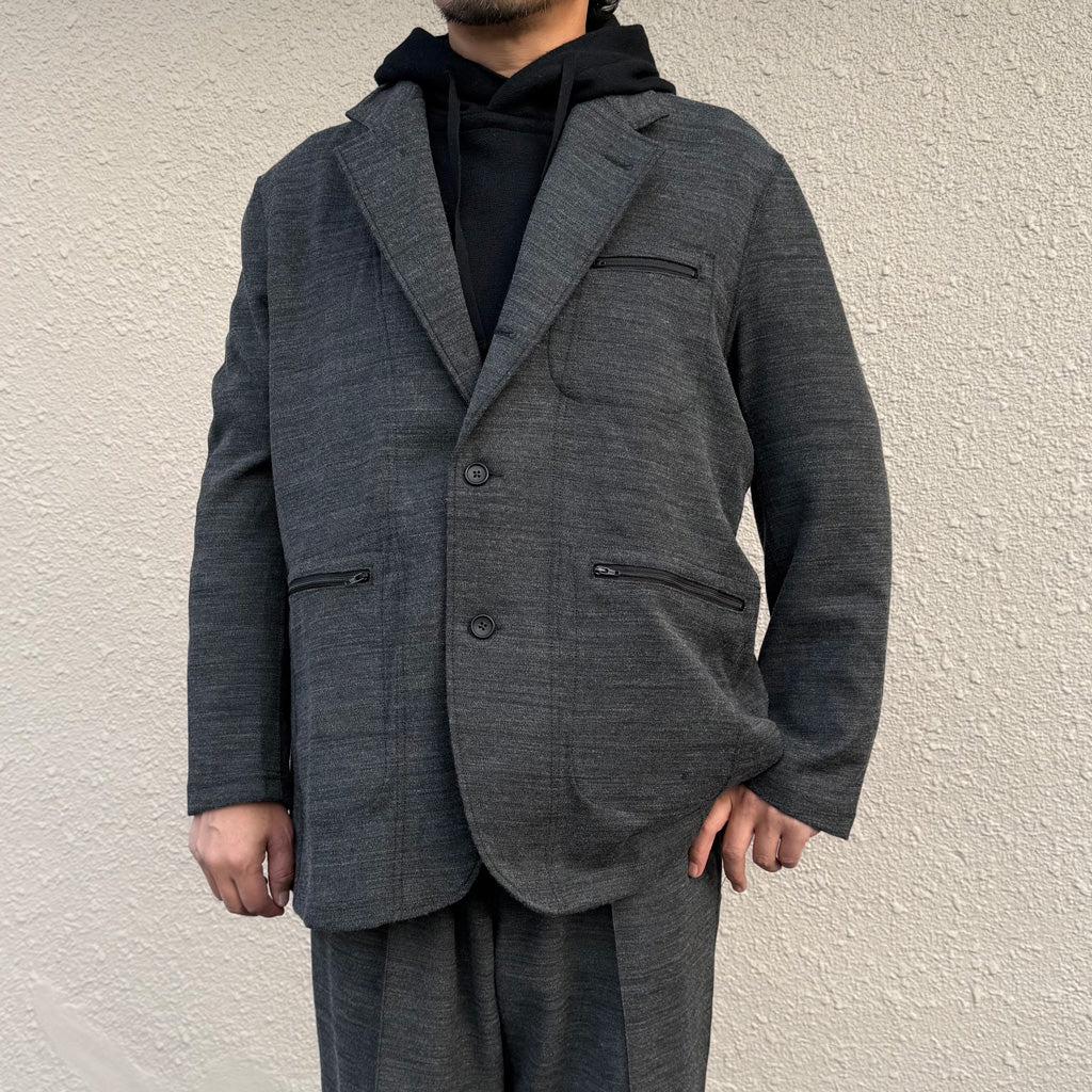 【SALE50%OFF】ENGINEERED GARMENTS : Knit Leisure Jacket-Tri Blend Jersey Knit (Charcoal)