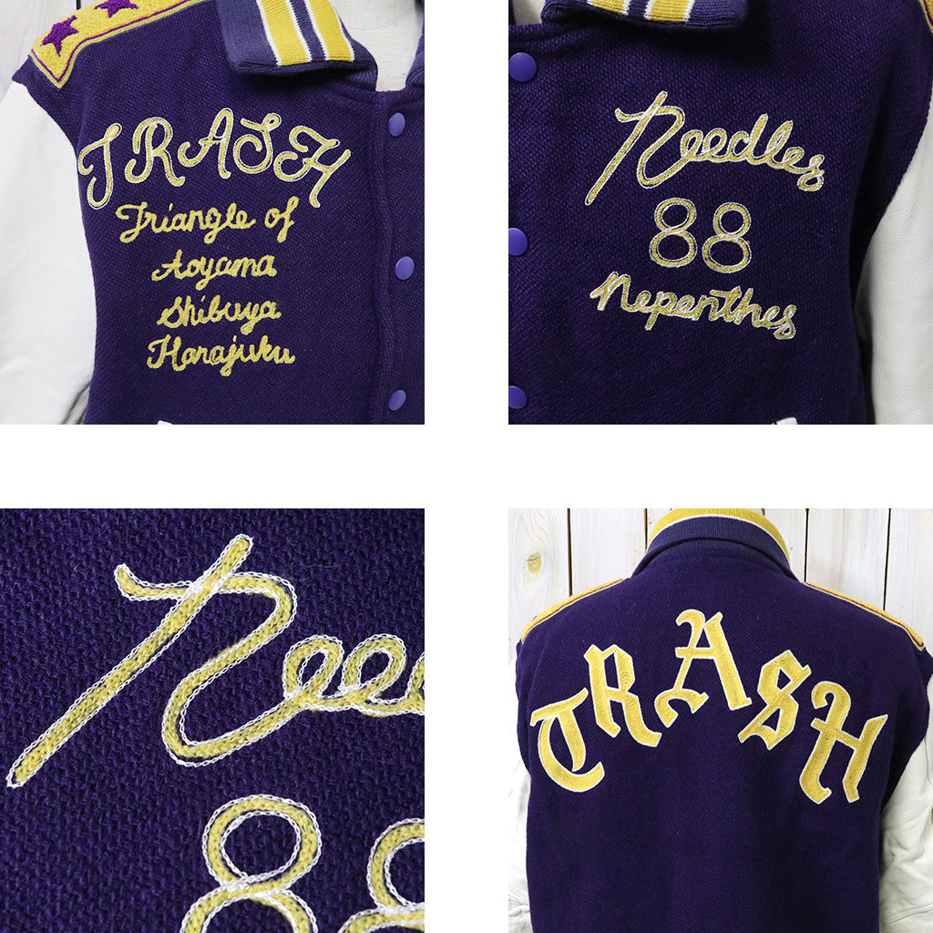 Needles : Lettered Jacket-Wool Melton (Purple)