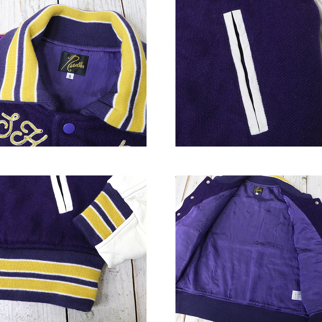 Needles : Lettered Jacket-Wool Melton (Purple)