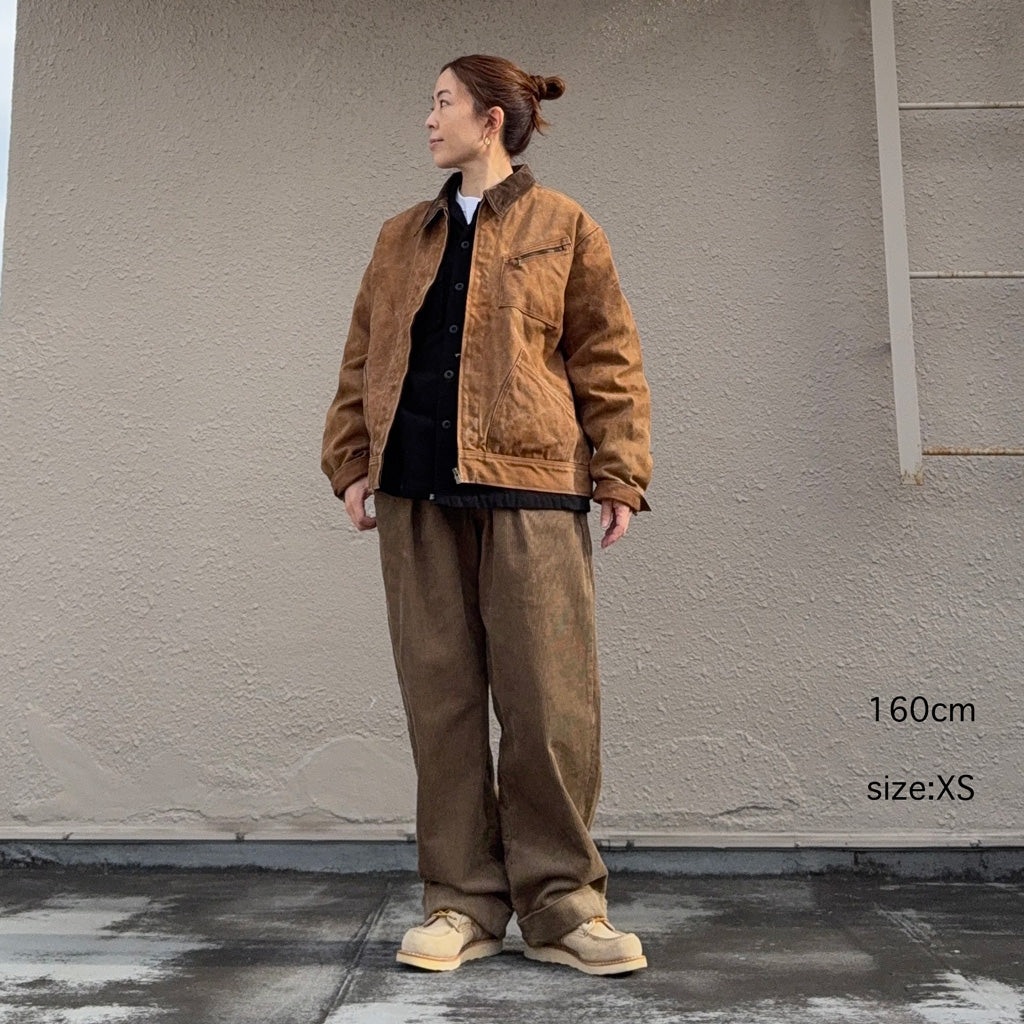 Needles : Zipped Work Jacket-Duck Canvas/Kakishibu Paint (Dk.Brown)