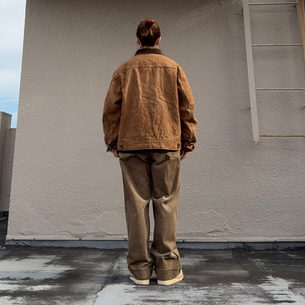 Needles : Zipped Work Jacket-Duck Canvas/Kakishibu Paint (Dk.Brown)