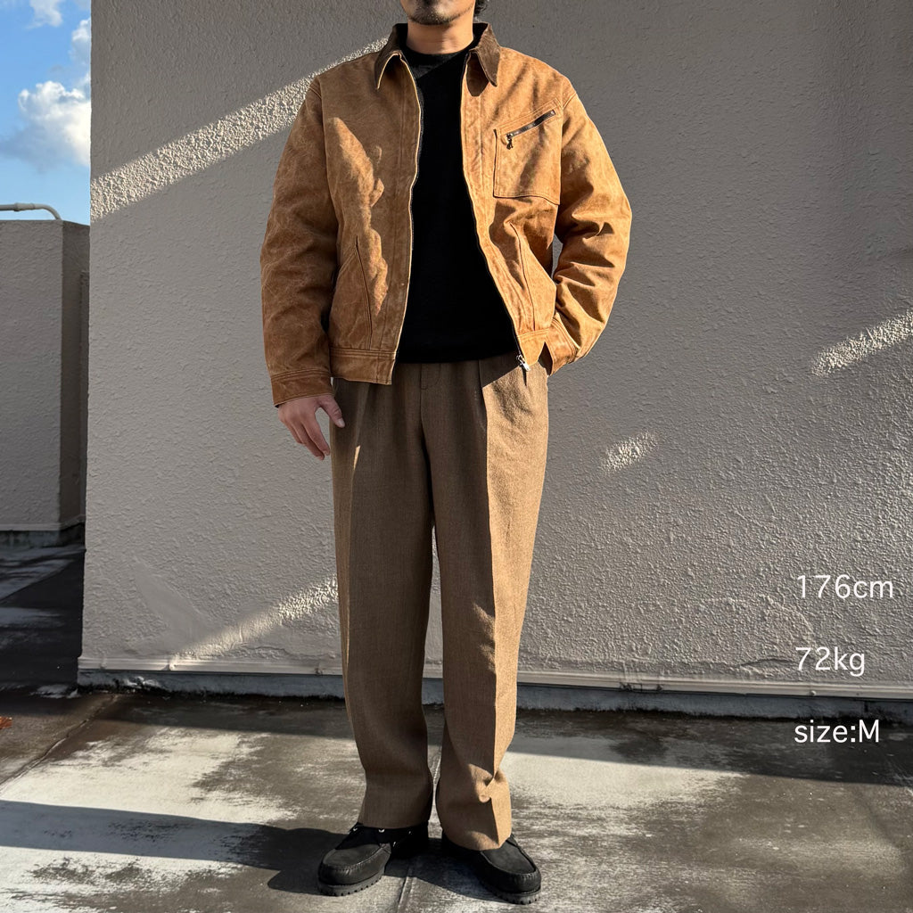 Needles : Zipped Work Jacket-Duck Canvas/Kakishibu Paint (Dk.Brown)