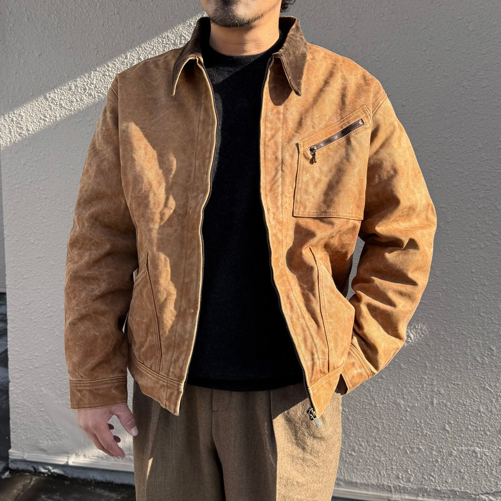Needles : Zipped Work Jacket-Duck Canvas/Kakishibu Paint (Dk.Brown)