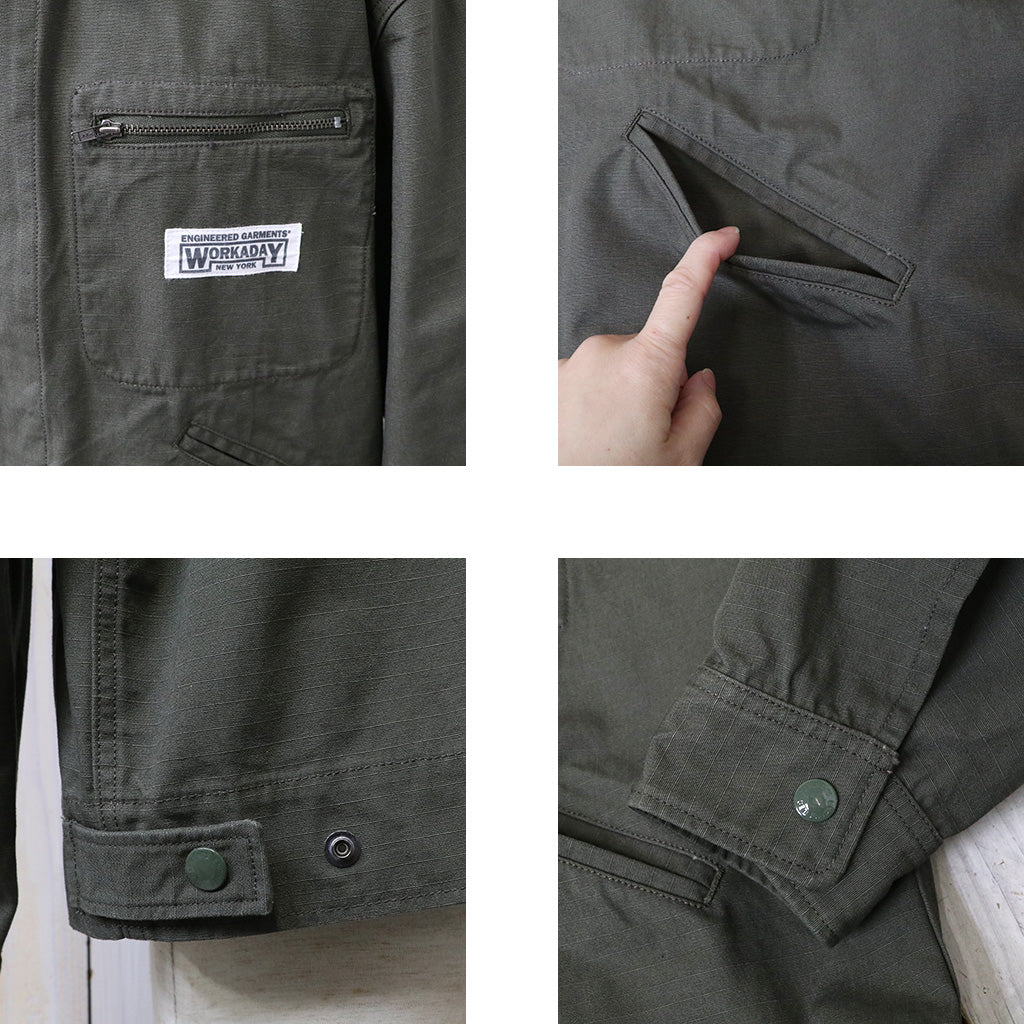 ENGINEERED GARMENTS WORKADAY : Short Jacket-Heavyweight Cotton Ripstop
