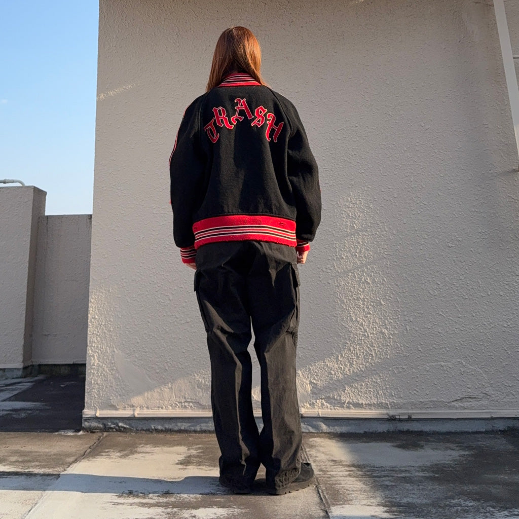 Needles : Deconstructed Lettered Jacket-Wool Melton (Black)