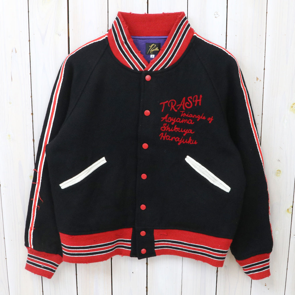 【SALE50%OFF】Needles : Deconstructed Lettered Jacket-Wool Melton (Black)