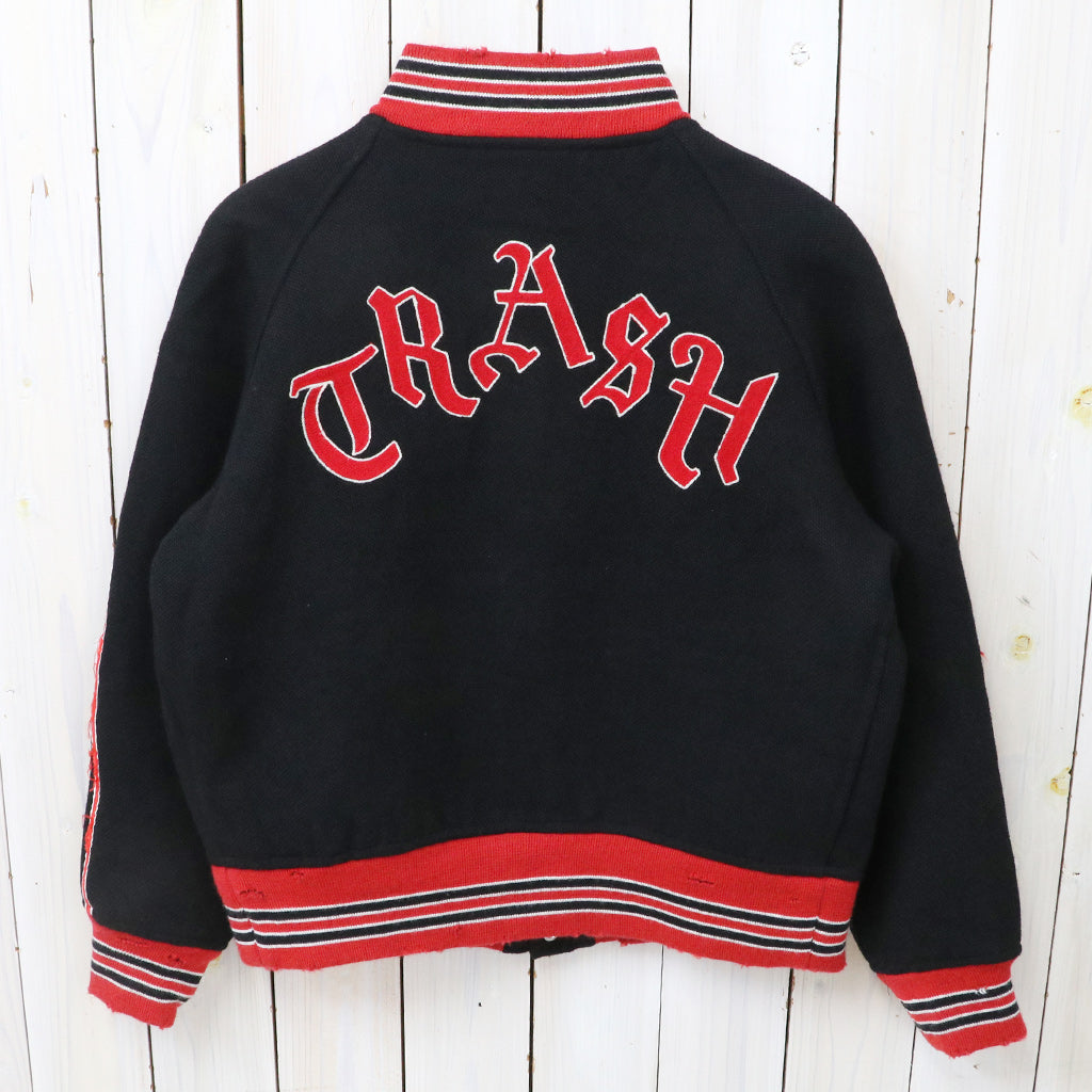 Needles : Deconstructed Lettered Jacket-Wool Melton (Black)