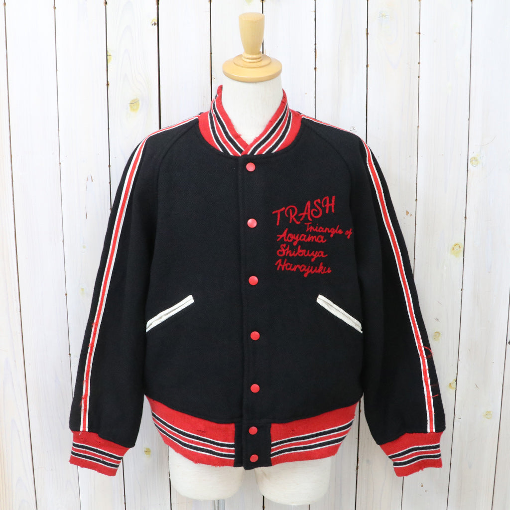 Needles : Deconstructed Lettered Jacket-Wool Melton (Black)