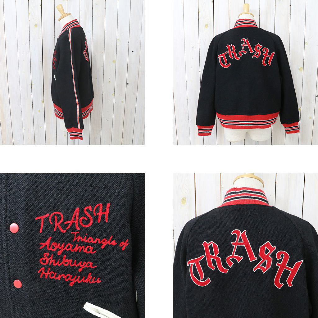 Needles : Deconstructed Lettered Jacket-Wool Melton (Black)