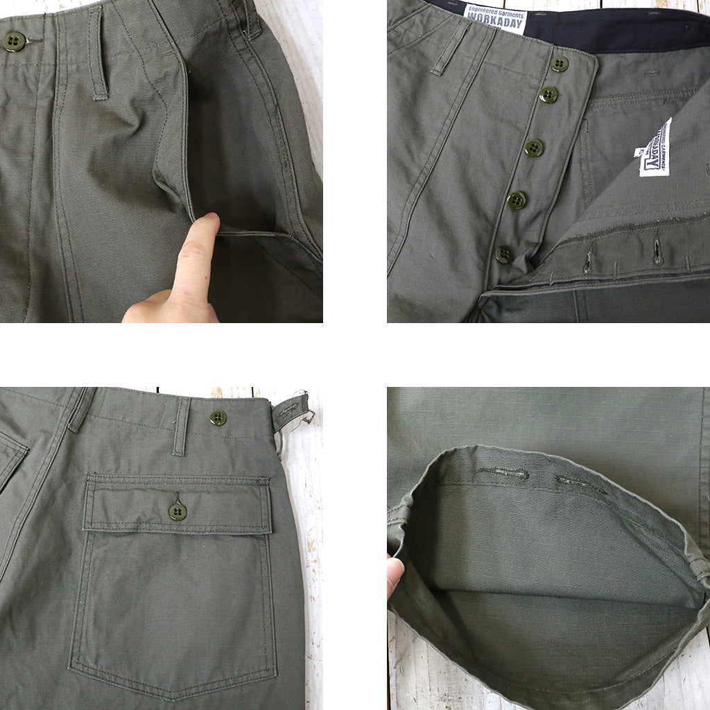 ENGINEERED GARMENTS WORKADAY : Fatigue Pant-Heavyweight Cotton Ripstop (Olive)