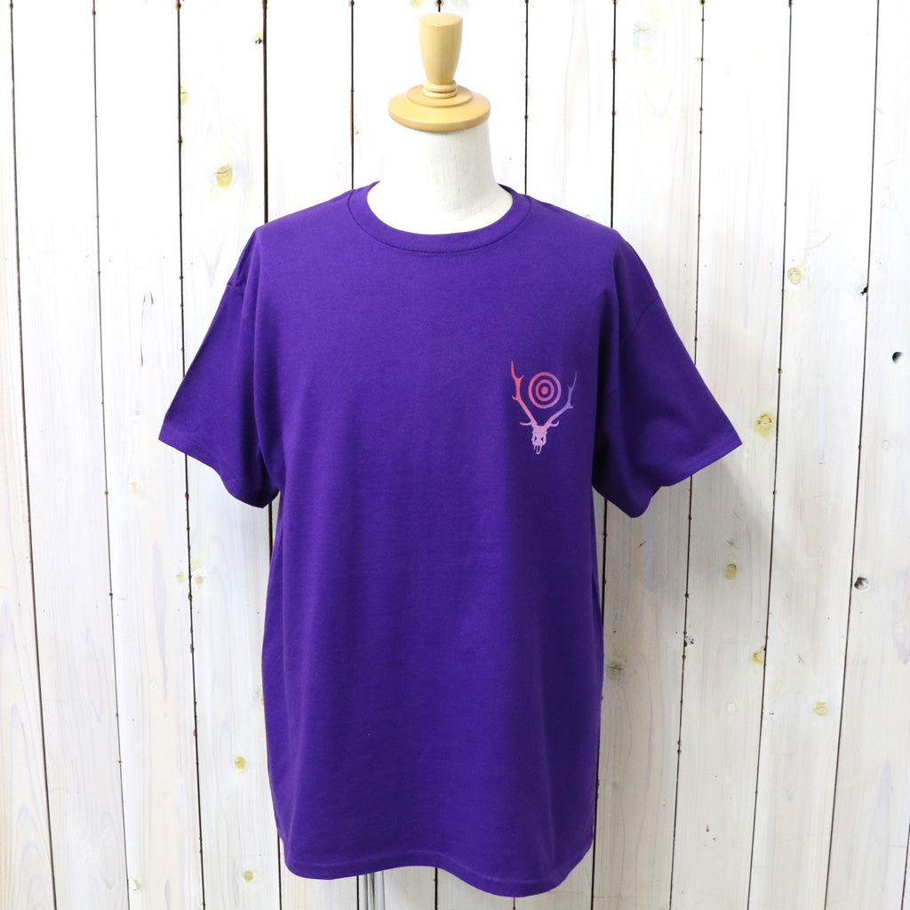 【SALE30%OFF】SOUTH2 WEST8 : S/S Crew Neck Tee-Skull & Target Gradation (Purple)