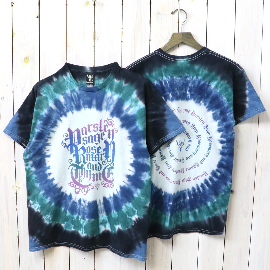 【SALE30%OFF】SOUTH2 WEST8 : S/S Crew Neck Tee-Tie-Dye/Printed (Blue)