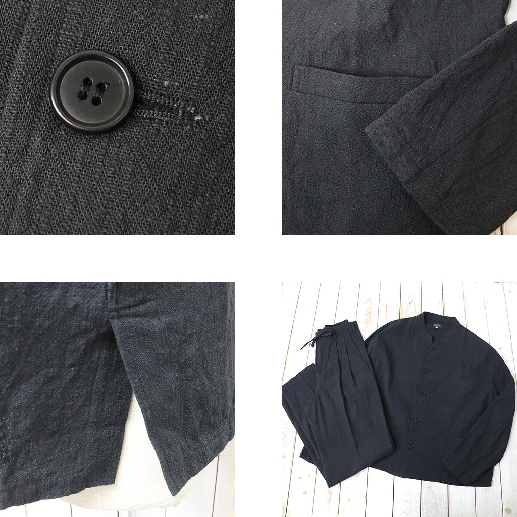 Needles : Stand Collar Uncon Jacket-Slub Cloth
