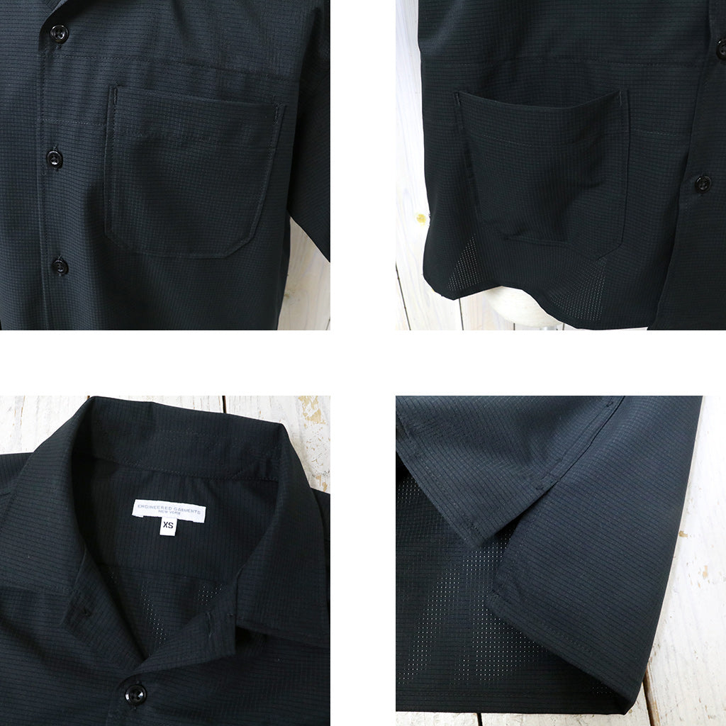 ENGINEERED GARMENTS : Camp Shirt-Polyester Mesh (Black)