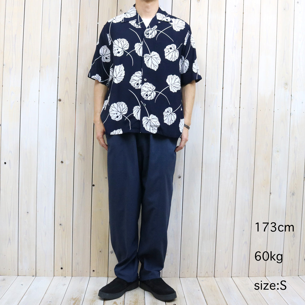 【SALE30%OFF】SOUTH2 WEST8 : S/S Open Collar Shirt-Leaf (Navy)