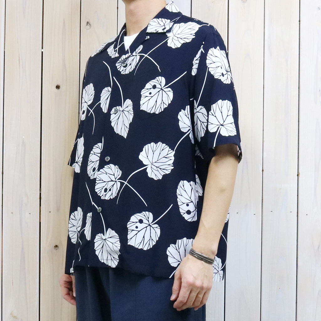 【SALE30%OFF】SOUTH2 WEST8 : S/S Open Collar Shirt-Leaf (Navy)