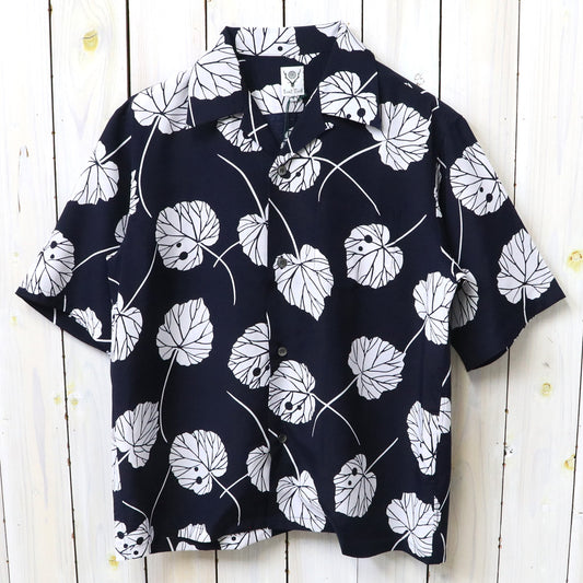 SOUTH2 WEST8 : S/S Open Collar Shirt-Leaf (Navy)