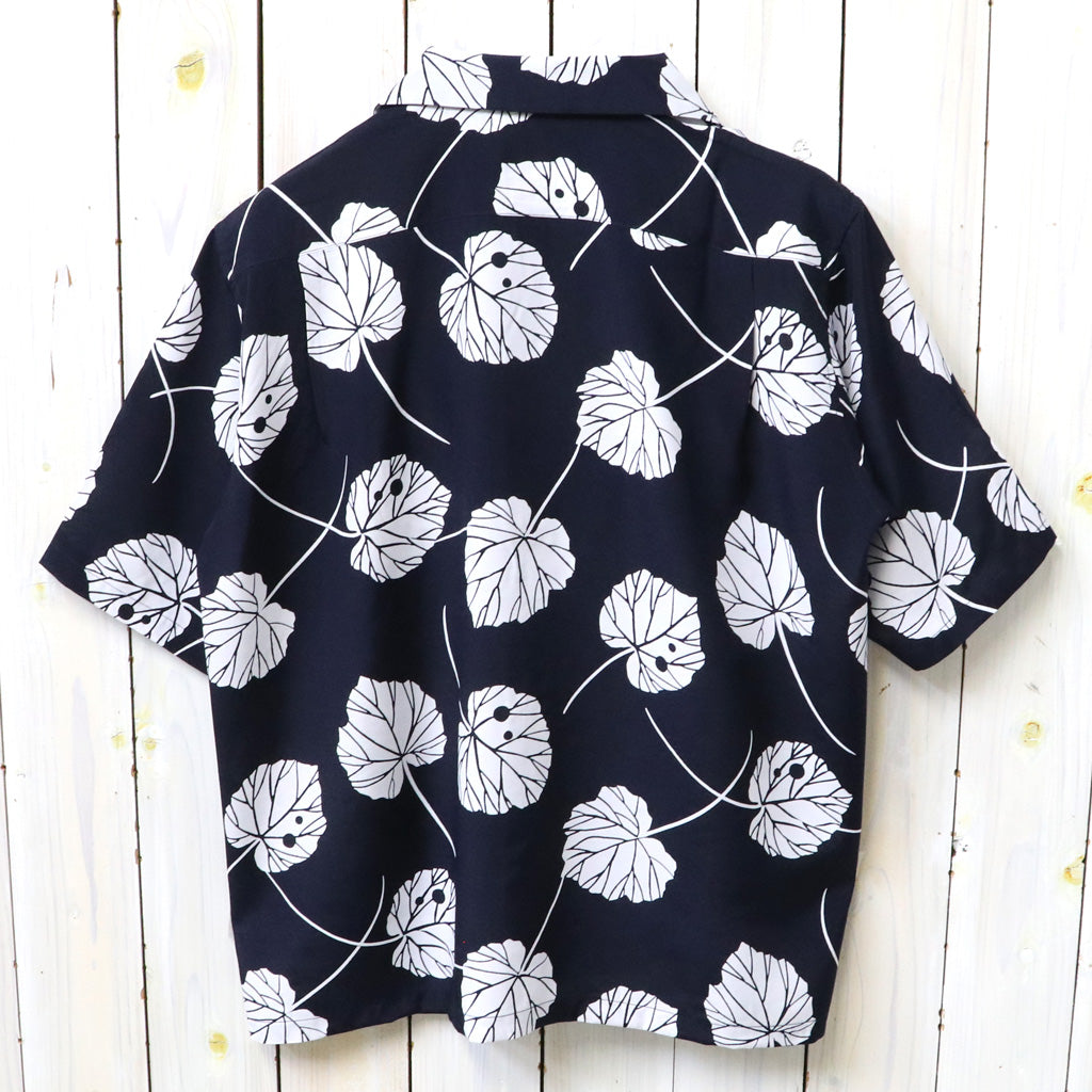 SOUTH2 WEST8 : S/S Open Collar Shirt-Leaf (Navy)