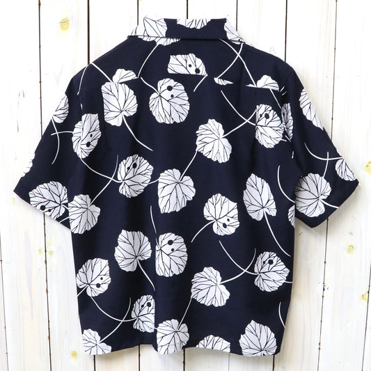 SOUTH2 WEST8 : S/S Open Collar Shirt-Leaf (Navy)