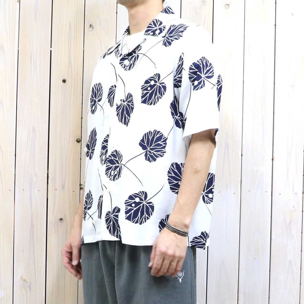 【SALE30%OFF】SOUTH2 WEST8 : S/S Open Collar Shirt-Leaf (White)