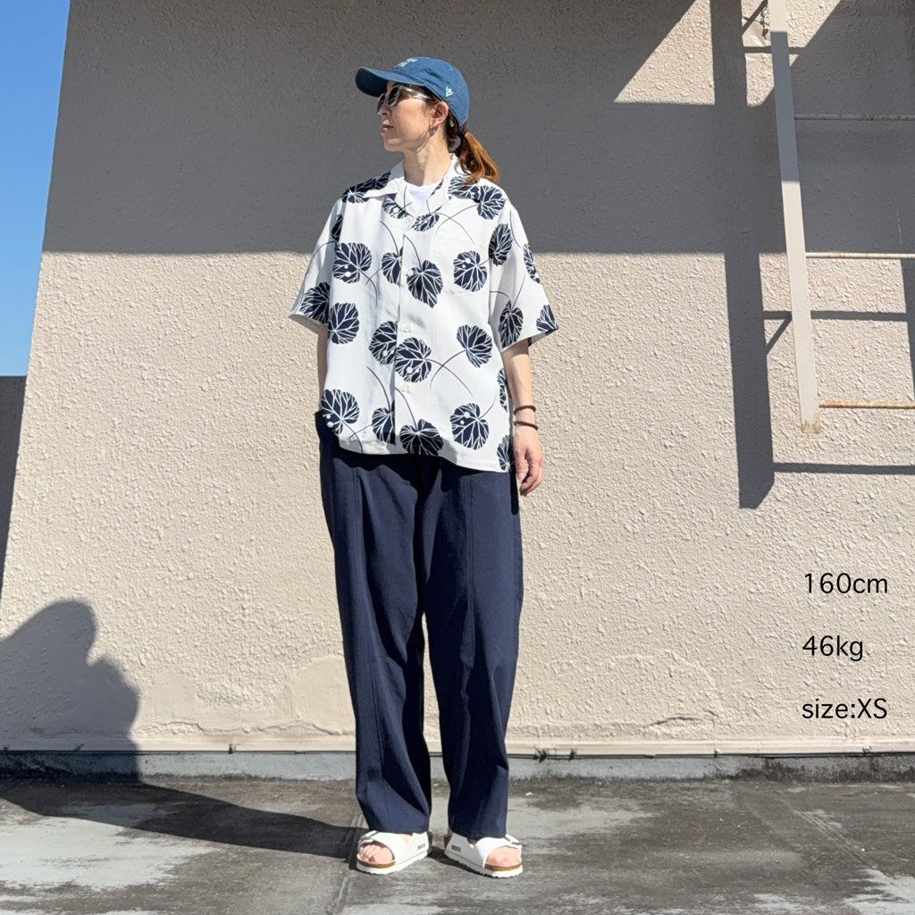 【SALE30%OFF】SOUTH2 WEST8 : S/S Open Collar Shirt-Leaf (White)
