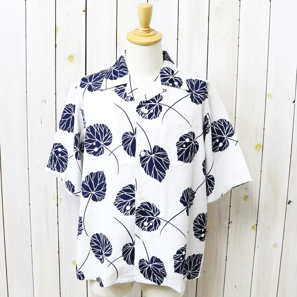 【SALE30%OFF】SOUTH2 WEST8 : S/S Open Collar Shirt-Leaf (White)