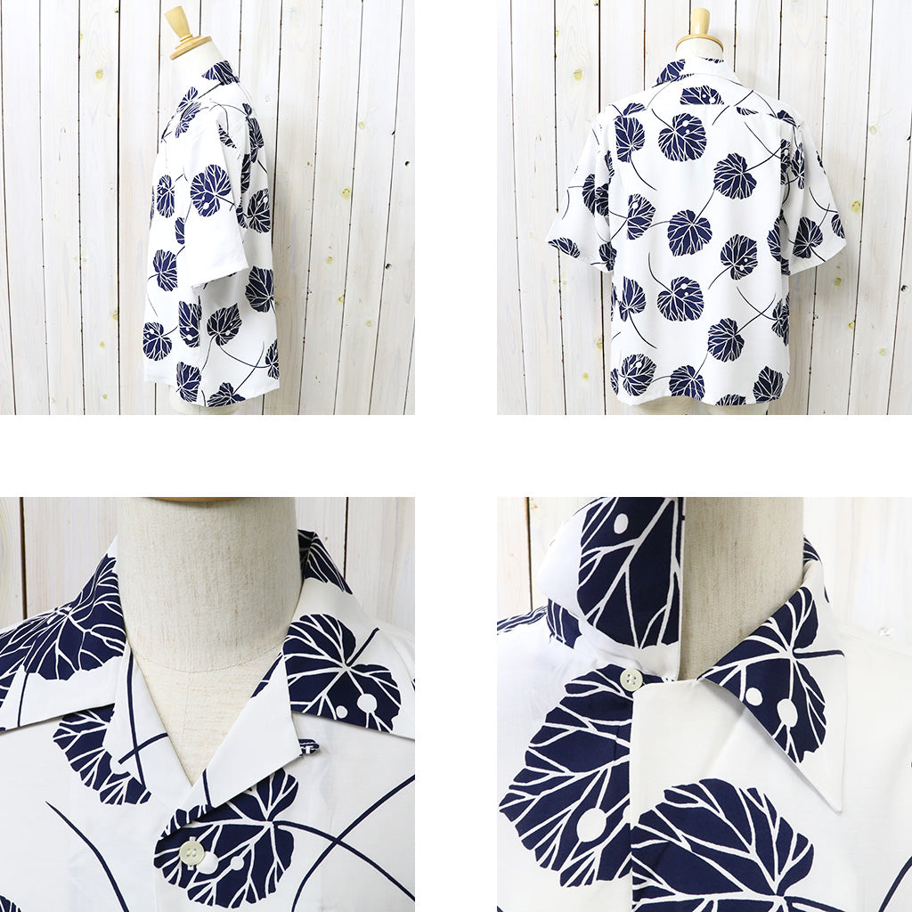 SOUTH2 WEST8 : S/S Open Collar Shirt-Leaf (White)