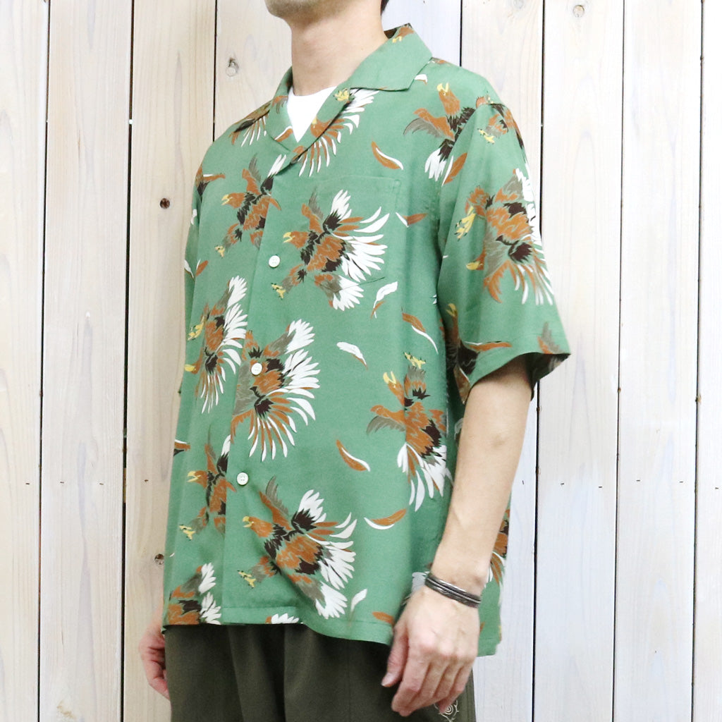 【SALE30%OFF】SOUTH2 WEST8 : S/S Open Collar Shirt-Eagle (Green)
