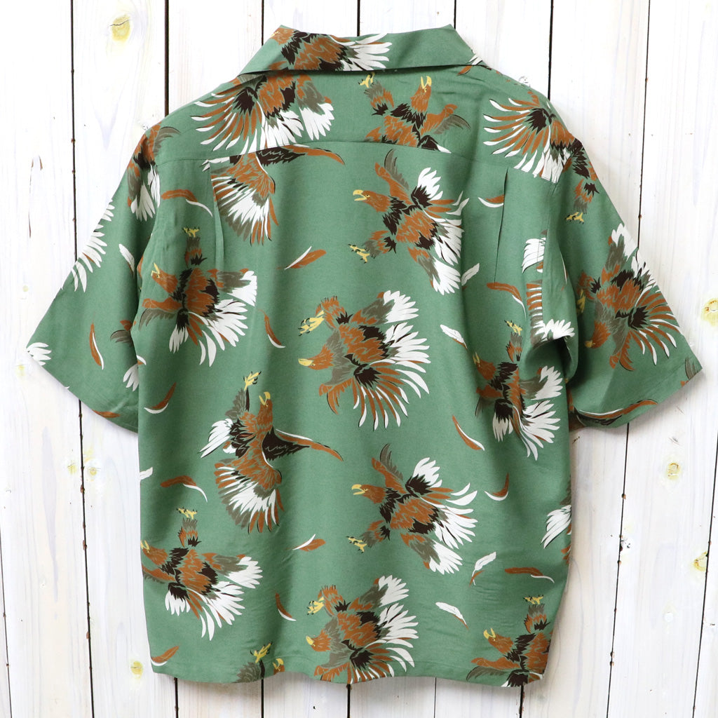 SOUTH2 WEST8 : S/S Open Collar Shirt-Eagle (Green)
