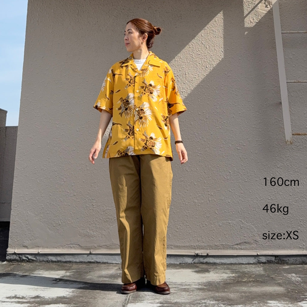 【SALE30%OFF】SOUTH2 WEST8 : S/S Open Collar Shirt-Eagle (Yellow)