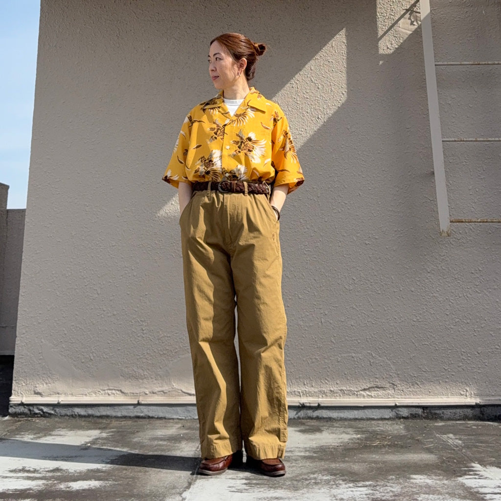 【SALE30%OFF】SOUTH2 WEST8 : S/S Open Collar Shirt-Eagle (Yellow)