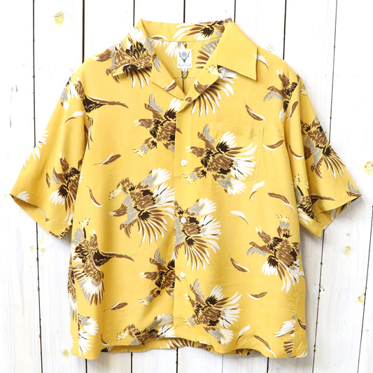 SOUTH2 WEST8 : S/S Open Collar Shirt-Eagle (Yellow)
