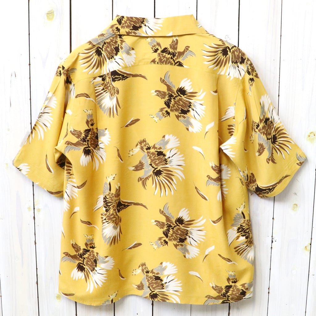 SOUTH2 WEST8 : S/S Open Collar Shirt-Eagle (Yellow)