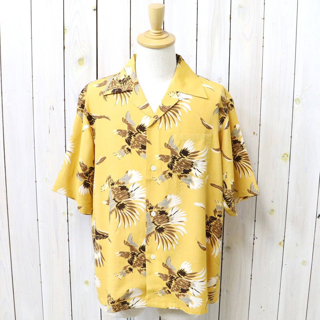SOUTH2 WEST8 : S/S Open Collar Shirt-Eagle (Yellow)