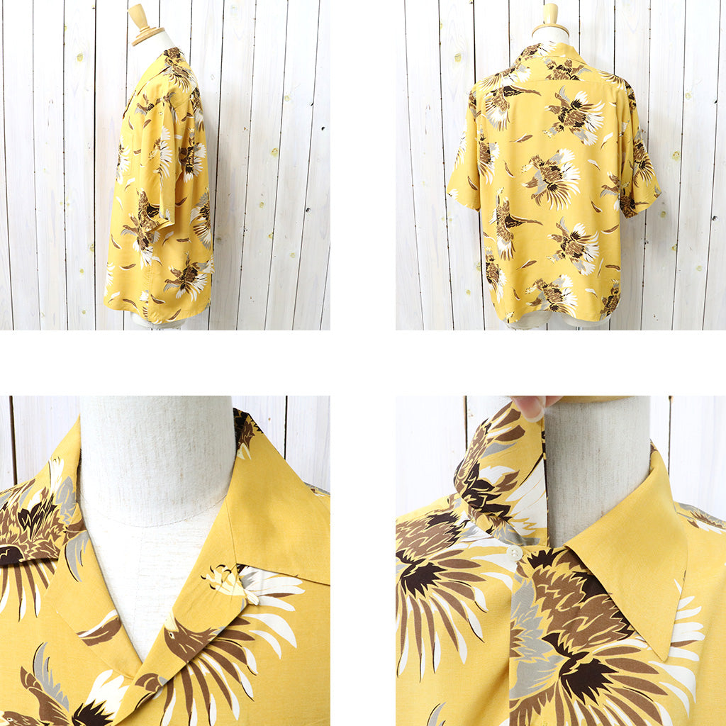 SOUTH2 WEST8 : S/S Open Collar Shirt-Eagle (Yellow)